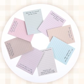 32 Pads Back to School Sticky Notes Bulk Cute Funny Notepads Mental Health Sticky Notes Self-Adhesive Writing Memo Pad for Home Office Supplies Daily Reminders Notepad