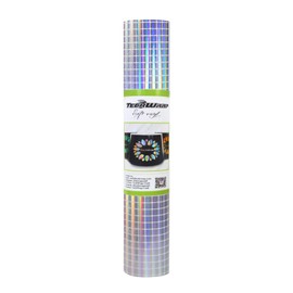 TECKWRAP Holographic Mosaic Rainbow Chrome Vinyl 1ft x 5ft, Square Silver