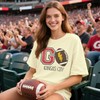 Football Shirts for Women Game Day Oversized Tshirts Glitter Fall