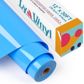 Lya Vinyl Heat Transfer Vinyl Roll for Cricut Silhouette Cameo Premium HTV for DIY Clothing, Bags, Shoes and Other Textiles 12" x 10 Yards Light Blue