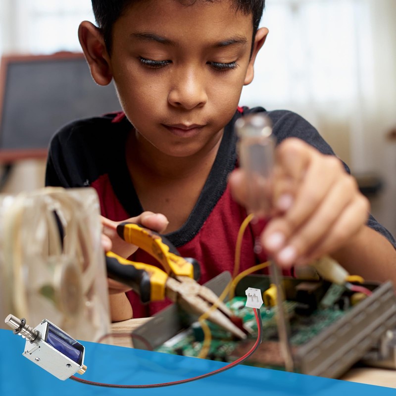 TEHAUX 9pcs Push Pull Solenoid Electromagnet, Mini Linear Actuator 12v