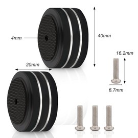 Monosaudio 4 x HiFi Speaker Feet Stand Aluminium Spike Pads 40 mm x 20 mm Shock Absorber Insulation Feet HiFi Coaster Device Feet with Screw M4 for Amplifier Subwoofer Turntable