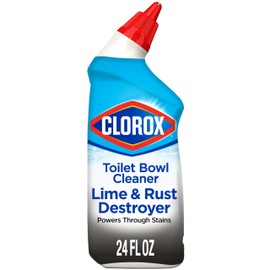 Clorox Toilet Bowl Cleaner Lime & Rust Destroyer, Automatic Toilet Bowl Cleaner, Healthcare Cleaning and Industrial Cleaning, 24 Ounces (Pack of 1)