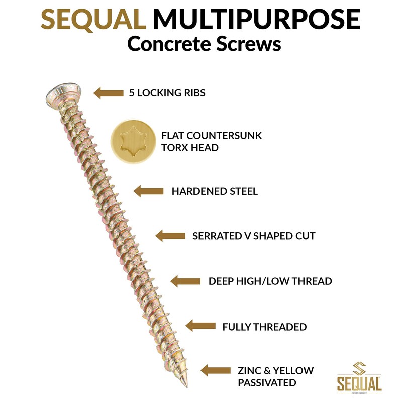 SEQUAL® 40mm (Pack of 20) Easy Drive Countersunk Direct Concrete