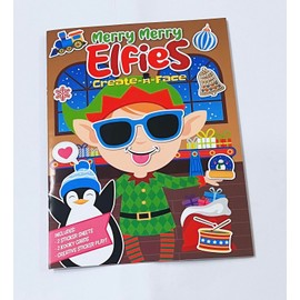 Christmas Stickers avtivities, Includes 2 Sticker Sheets, 2 kooky Cards, Creative Sticker Play Create a face with Any Mix of Stickers (elfies)
