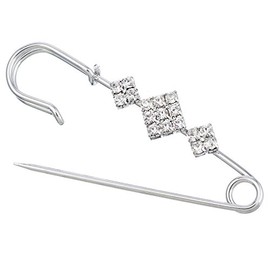 Housweety 1 Fibule Brooch Safety Pin Crystal Diamond Simple Clothing Scarf