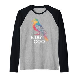 Funny Stay Coo Pigeon Sunglasses Sarcastic Women Men Gag Raglan Baseball Tee