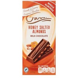 Honey Salted Almond Milk Chocolate Bar, European Gourmet Snack Snacking Dessert Gift Food, Gluten Free Treat, Choceur 7oz Candy