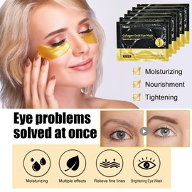 30 Pairs 24K Gold Under Eye Masks, Crystal Collagen Gel Eye Patches for Dark Circles & Puffy Eyes, Reducing Fine Lines, Wrinkles Treatment Under Eye Patches