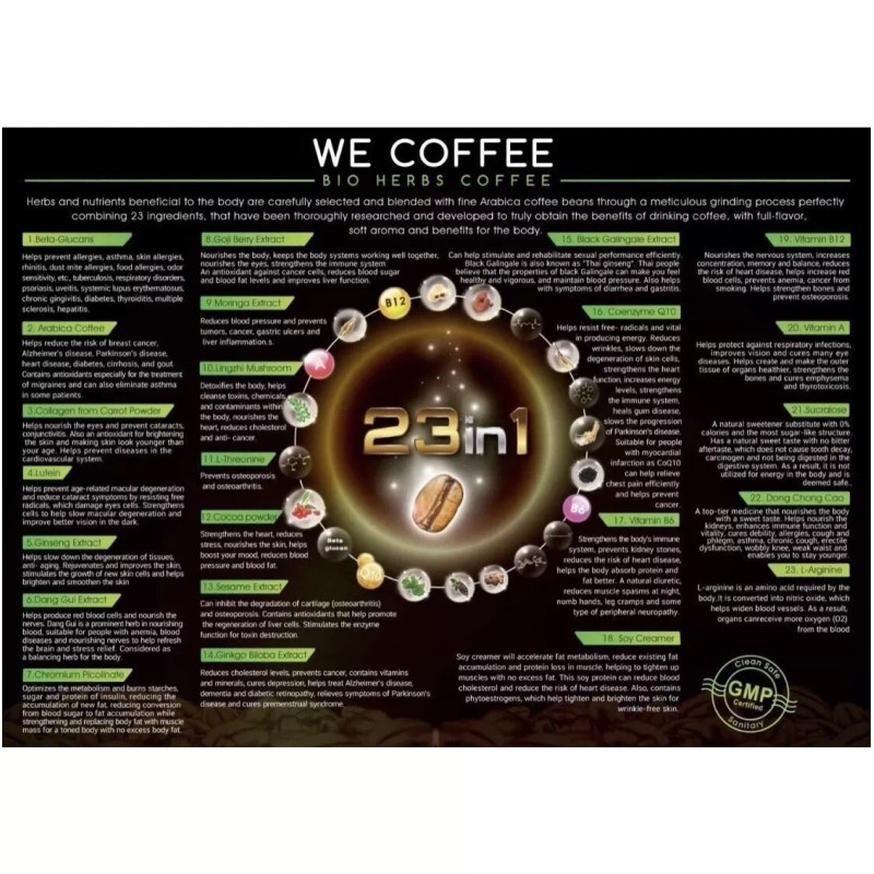 WE Coffee 1 Bag WE Coffee Instant Herbs Mixed Powder