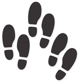 Decooo.be Wall Sticker 6 Footprints (Shoe Tracks) Black Sticker