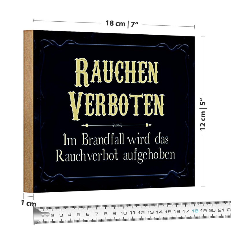 Rauchen Verboten Schild | Vintage-Design | Ideal für Büros und