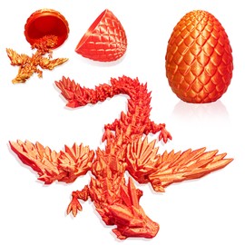 LUMIN TUTU 3D Printed Dragon Egg, Moving Dragon Egg with Dragon, Mysterious Dragon Toy, Gift Idea for Children, Birthdays, Easter and Surprise Gifts (Purple)