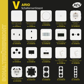 REV Vario 0216350106 Roller Shutter Switch / Blind Switch Cover White
