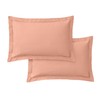 Bianca 200 Thread Count Cotton Percale Oxford Pillowcase Pair Clay