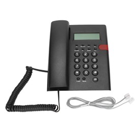 Desktop Corded Telephone,K010A‑1 Desktop Corded Telephone Professional Landline Telephone for Office Hotel Home Foreign Trade(Black)