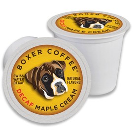 Boxer Coffee Maple Cream Swiss Water Decaf Pods | Naturally Flavored Gourmet Decaf Coffee | 48 Count Compatible with Keurig K-Cup Single-Serve Cups | Specialty Grade Artisan Medium Roast