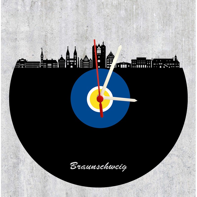 Brunswick Skyline Wall Clock Blue / Yellow Football Clock High-Quality