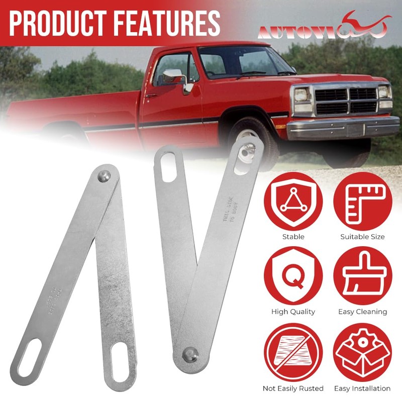 AUTOVIC Truck Tailgate Strap Hinges for 1972-1993 Dodge Ram W150