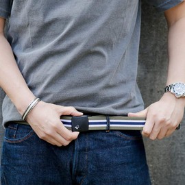 Gevard Black Buckle Belt, Center Line, Made in Japan, GI Stretch Belt, Men's, Women's, Stretchable, Fashion, Canvas, Cloth Belt, Solid Color, Khaki