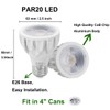 PAR20 LED Bulb 12W, Recessed Narrow Flood Light, Dimmable COB
