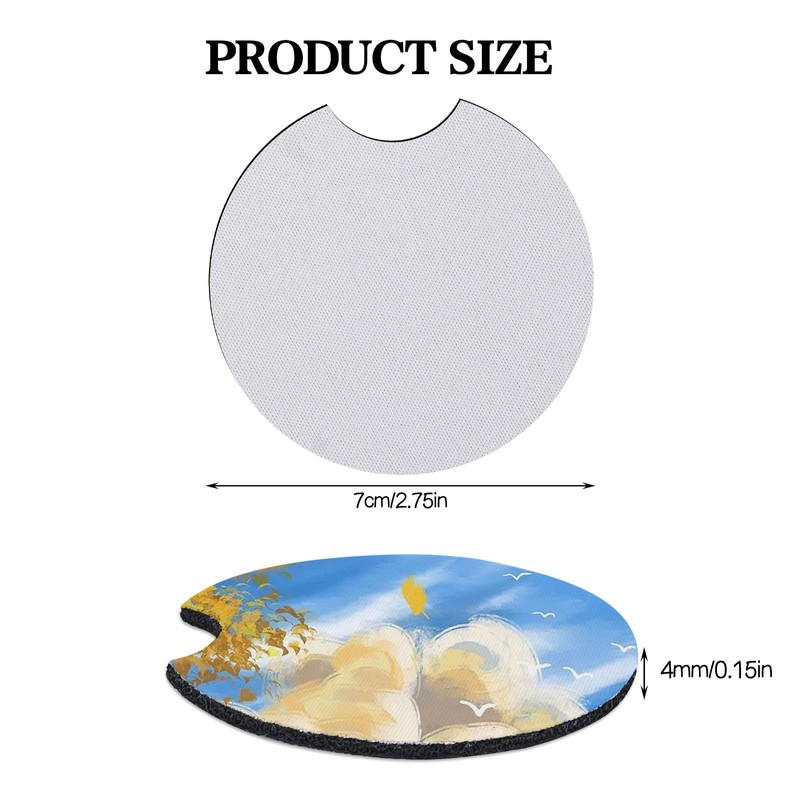 100 PCS Sublimation Blank Coasters, 2.75" Round White Car Coasters