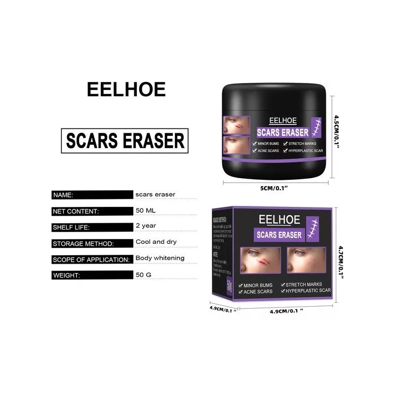 Eelhoe Ee Crema Scars Eraser, Reduce Marcas, Cicatrices, Manchas