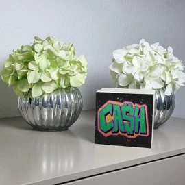 Cash Graffiti Money Box Made of Wood, Cool Money Box with Graffiti Motif, Creative Money Gift for Children and Teenagers Who Like Graffiti