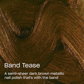 OPI Nail Lacquer Nail Polish | Opaque Crème and Sheer Nail Polish Shades | Fast Drying, Streak Free, and Chip Resistant Wear | What's Your Mani-tude | Fall 2025 | Band Tease | Semi-Sheer Dark Gold Brown Metallic