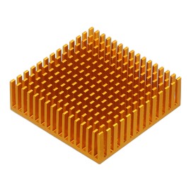 MECCANIXITY 1Pcs 50x50x15mm Heatsink Aluminum Radiator Heat Sink Cooling with Thermal Blue Sticker for Chip CPU, Power Transistor, FET, IC, Power Amplifier,Gold