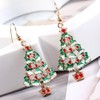 Toyvain 1 Pair of Lovely Christmas Tree Earrings Rhinestone Dangle