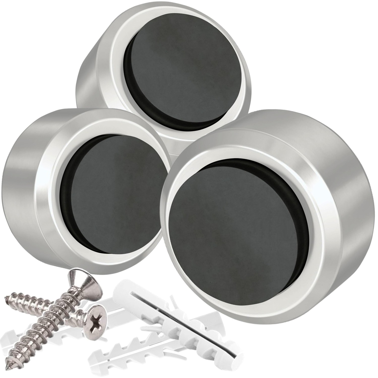 PLURI - Premium Door Stopper Wall Stainless Steel [Set of 3] - Free ...