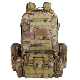 BOMTURN Tactical Backpack Military Men Army Rucksack 60L Large Assault Pack Detachable Molle Bag Outdoor Camping Travel