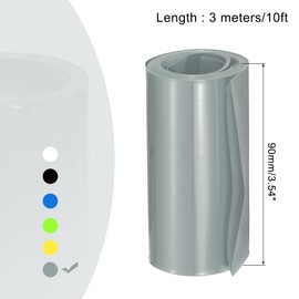 MECCANIXITY Battery Wrap PVC Heat Shrink Tubing 58mm Dia 90mm Flat 10 Feet(3meters) Silver Gray Good Insulation for Battery Pack