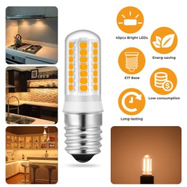 Microwave Bulbs Over Stove E17 Led Bulb, 6000K/3000K Dimmable Microwave Appliance Equivalent 20W 30W 35W Halogen Refrigerator Bulbs 3/6 Pack (3000K, 6pcs)