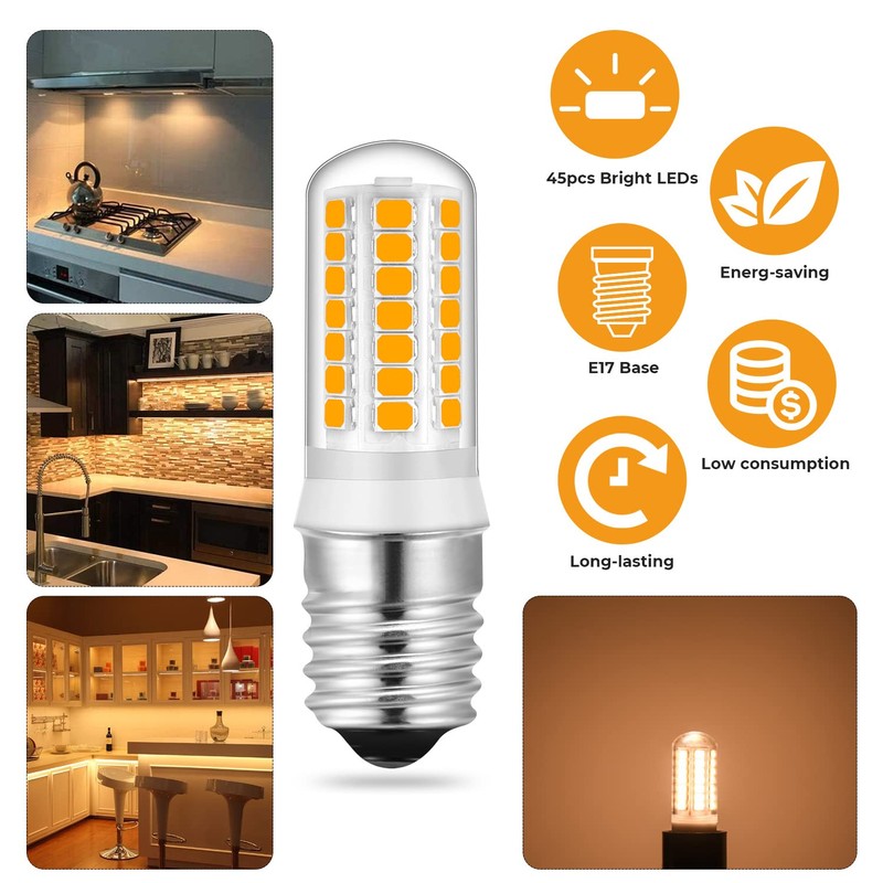 Microwave Bulbs Over Stove E17 Led Bulb, 6000K/3000K Dimmable Microwave