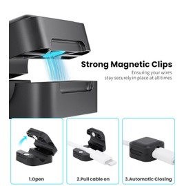 [10 Stück] Kabelhalter Kabelclips, Kabel Organizer - [Einhand-Bedienung] Feder Kabelklemmen Selbstklebend, Kabelorganizer für Schreibtisch/Wand, Kabelmanagement für Netzkabel, HDMI, Ladekabel