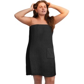 normani Women's Sauna Kilt Sauna Towel 100% Organic Cotton Extra Large from Size 44 Black