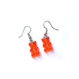 Tiande Creative Food Fruit Acrylic Big Drop Dangle Stud Earrings for Women (red)