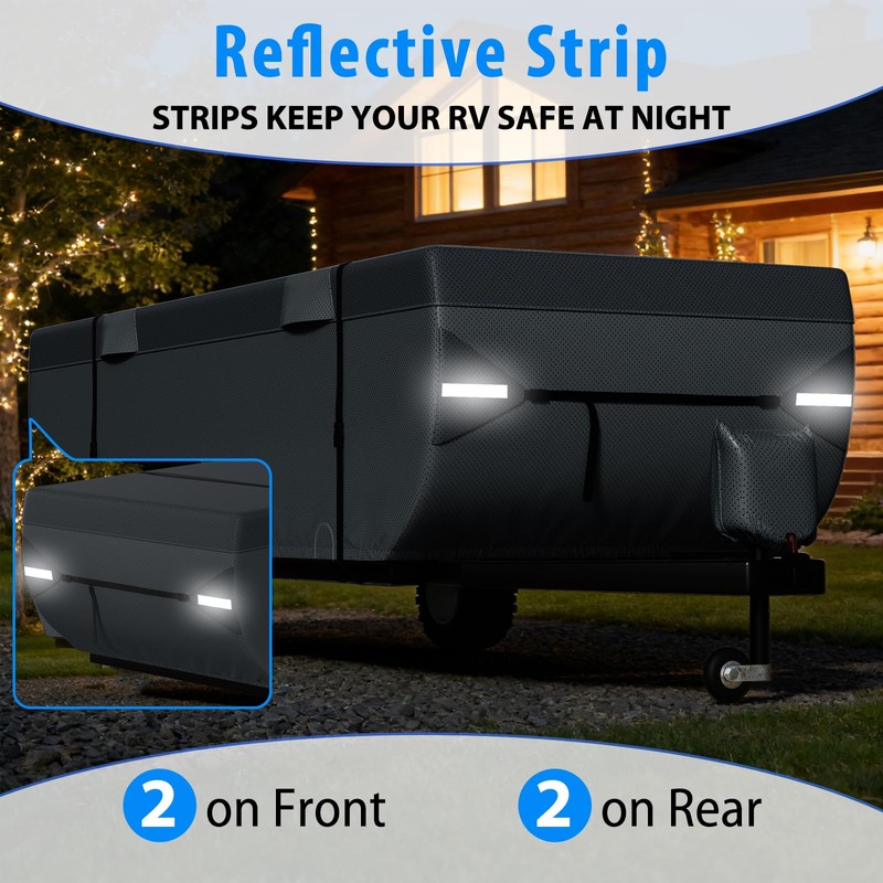Mofeez Pop Up Camper Cover 12-14ft, 7 Layers Top Extra-Thick