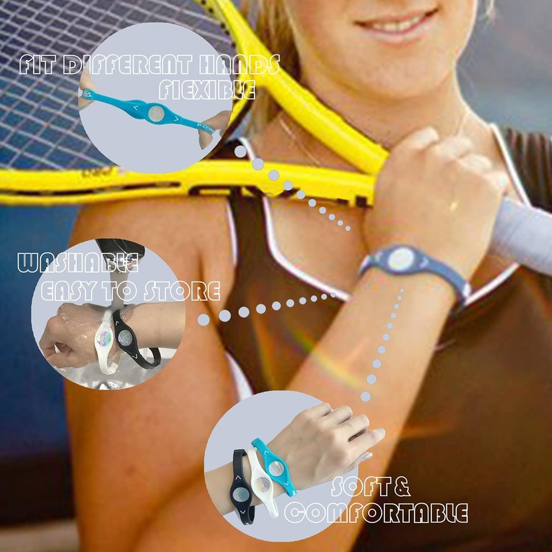 Power Balance オリジナル純正パフォーマンスリストバンド、シリコンラバーリストバンドブレスレット スポーツブレスレットリ メンズ、レディース、パワーバングル、安全 防水 軽量 耐久性