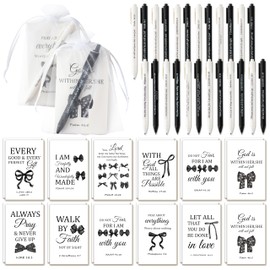 ANGOLIO 72Pcs Christian Bible Verse Gifts Bulk Christian Motivational Notebooks with Verse Ballpoint Pens Religious Motivational Gifts for Women Teacher Back to School Church Sunday School VBS Favor