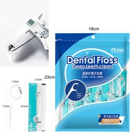 Baoton 100 Count Dental Floss Picks Flossers for Adults Kids Independent Packaging Disposable Portable Household Travel Use Tensile, White