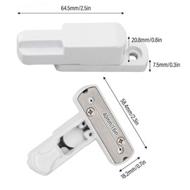 Window Lock Swivel Bolt Aluminium Alloy T Shape Window Lock Window Jammer Security Locks Window Latch for Single Leaf Windows French Doors (White)