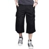 MAGNIVIT Mens Capri Long Twill Elastic Cargo Shorts Below Knee