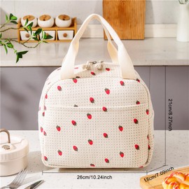 Nanxson Cute Lunch Bag for Women Men Insulated Lunch Tote Bag Leakproof Cooler Lunch Box for Travel Work Picnic(9L,White Strawberry)