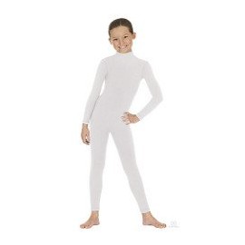 Eurotard 44132c Child Mock Neck Long Sleeve Unitard (White, Large)