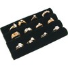 FindingKing 3 Continuous Slot Black Velvet Ring Display Tray Insert