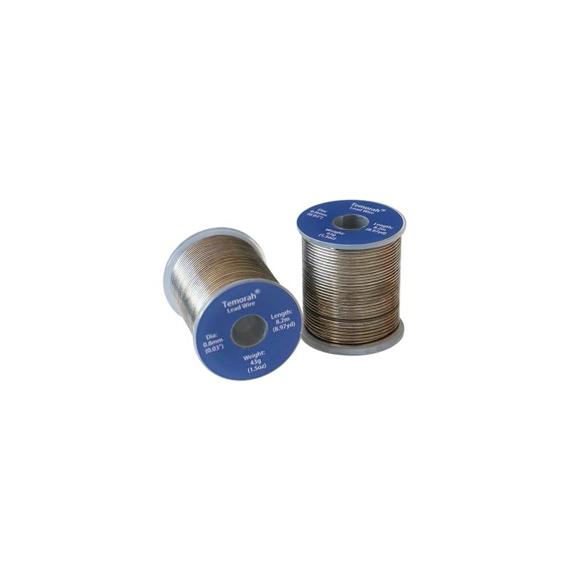 Temorah Lead Wire for Fly Tying Materials, 0.02"(0.5mm)