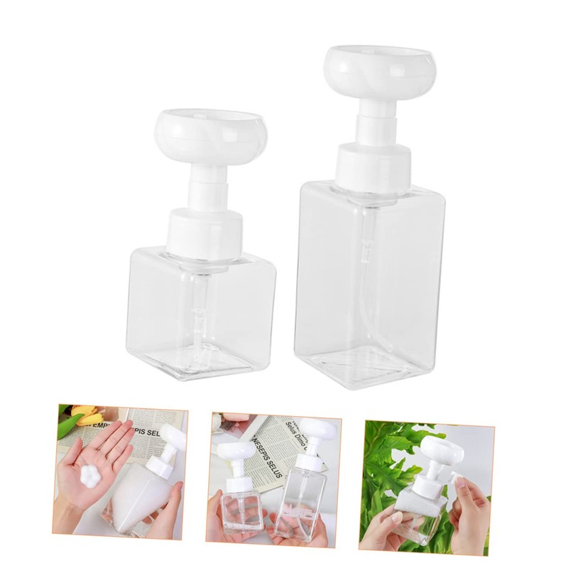 Baluue 2Pcs Refillable Foaming Soap Dispenser Pump Bottles for Kitchen